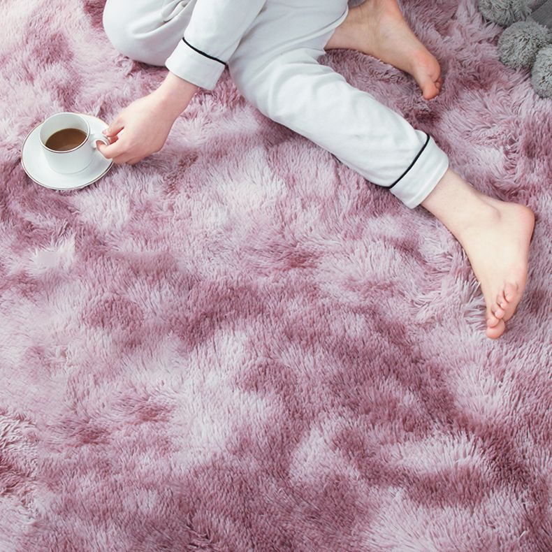 Simple Multicolor Modern Rug Polyester Tie-Dye Effect Area Rug Non-Slip Backing Carpet for Living Room