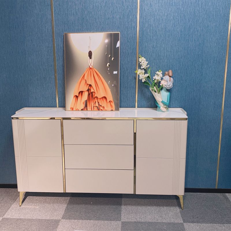 Classic Glam Storage Chest Stone Dresser with 3 Drawers , 12.87-inch Width