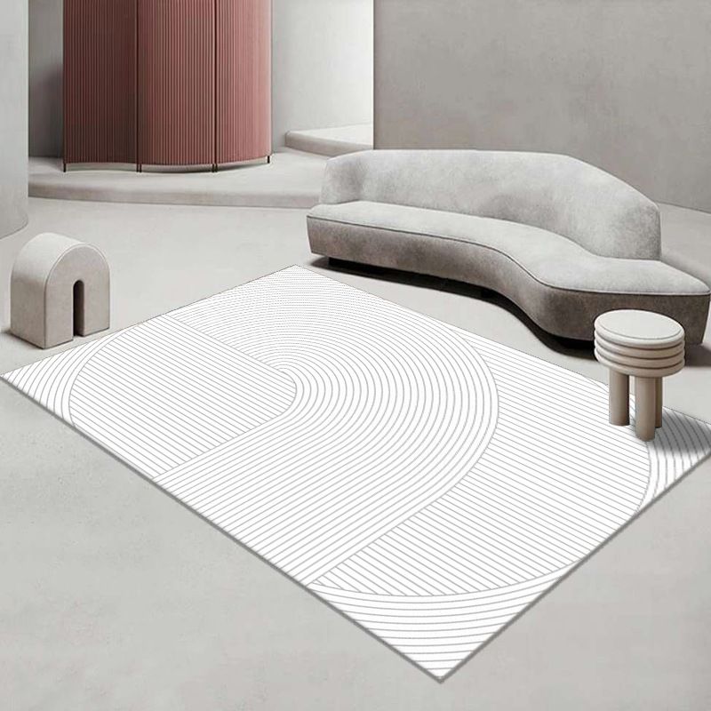 Modern Style Minimalism Rug Line Art Rectangle Stain Resistant Rug for Home Decor