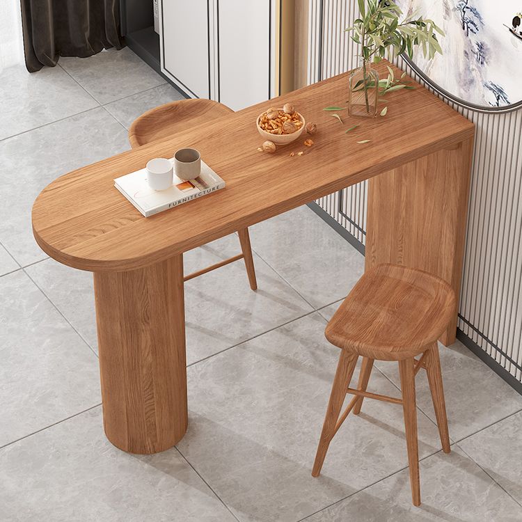 42-Zoll-Höhe Holz Bar Tisch Industriestil Gegerbtes Corners Top Bar Tisch