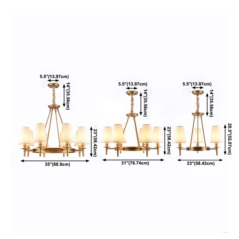 Fabric Contemporary Hanging Light Fixtures Wheel Ceiling Light for Living Room