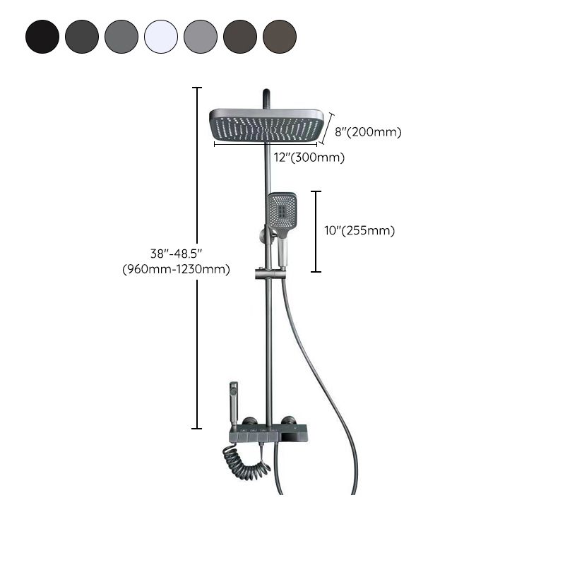 Bathroom Shower System Square Handheld Shower Head Wall Mounted Shower Trim