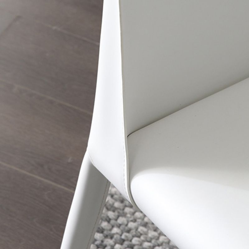 Parsons Armless Dining Chairs Indoor Dining Room Faux Leather Side Chair