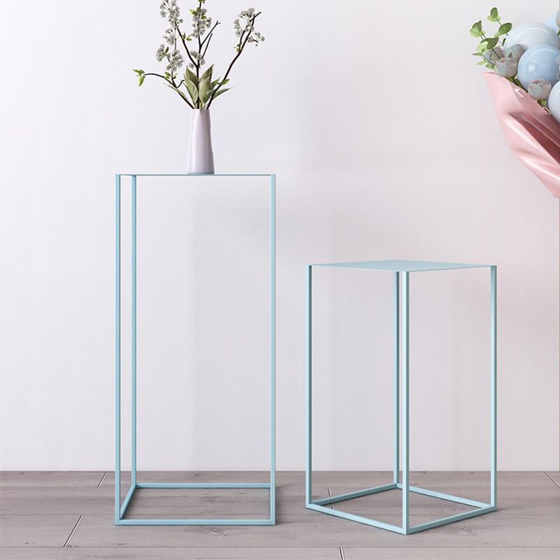 Mid-Century Modern Metal Square Top Side Table Iron Frame End Table