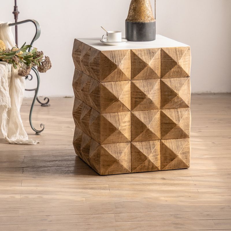 French Country Side Table Fully Assembled Accent Side Table for Bedroom