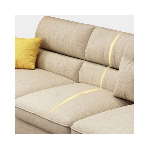 Modern Reversible Chaise Sofa with Pillows Flared Arm Sofa for Living Room