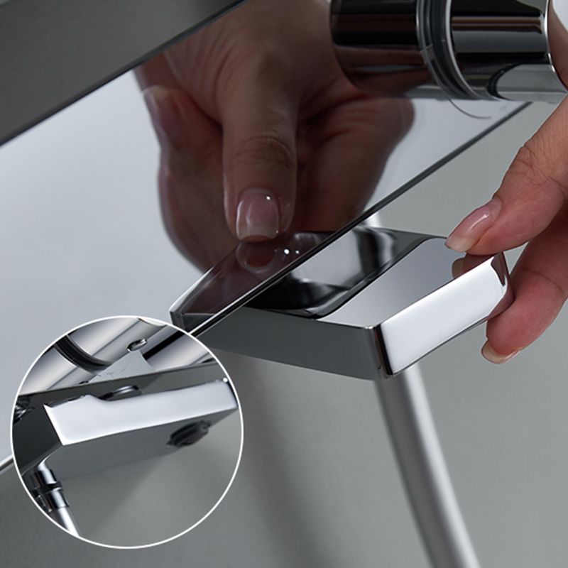 Contemporary Shower Trim with Dual Shower Head in Silver/White/Gray