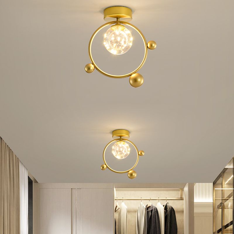 Nordic Starry Glass Ball Ceiling Light LED Flush Mount Light for Hallway