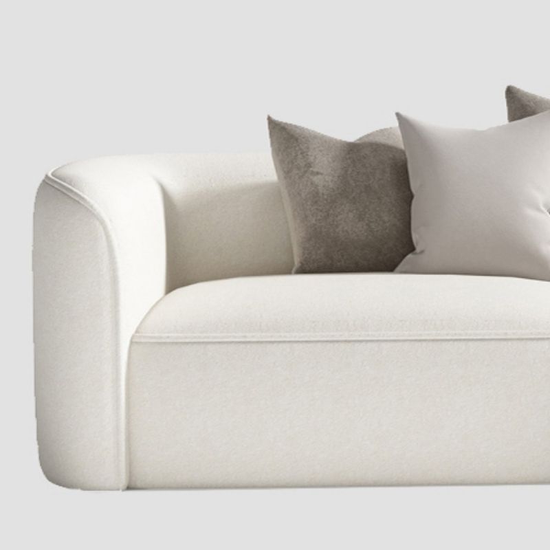 Faux Leather Scandinavian Sectional Sofa Stain-resistant White Sectional