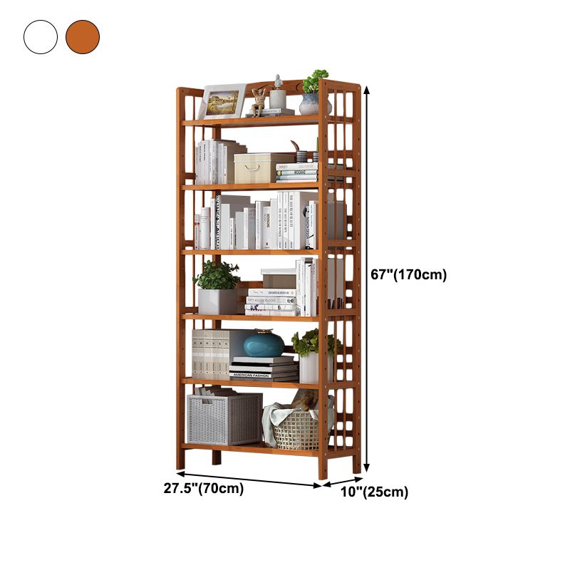 Contemporary Manufactured Wood Etagere Bookshelf Vertical Open Bookcase