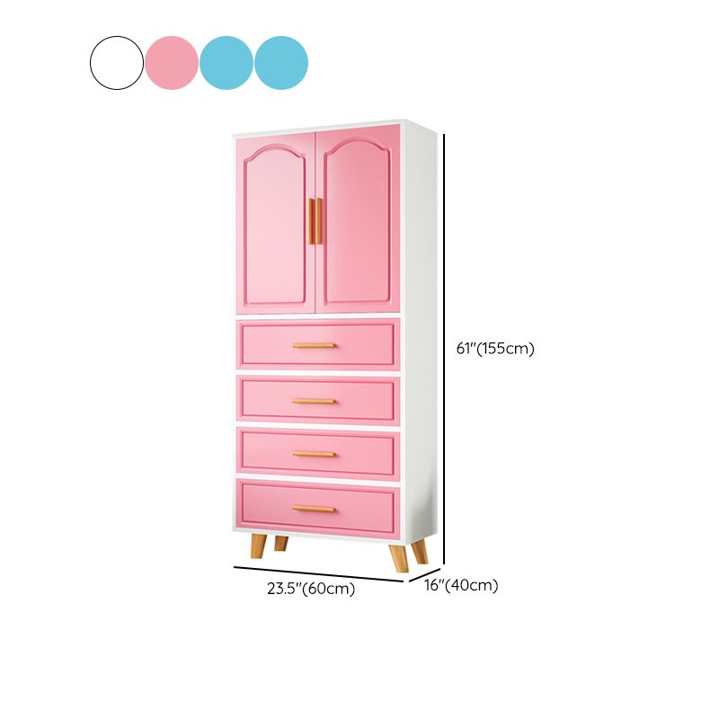 Modern Style Wardrobe Closet Manufactured Wood Kid's Wardrobe with Garment Rod