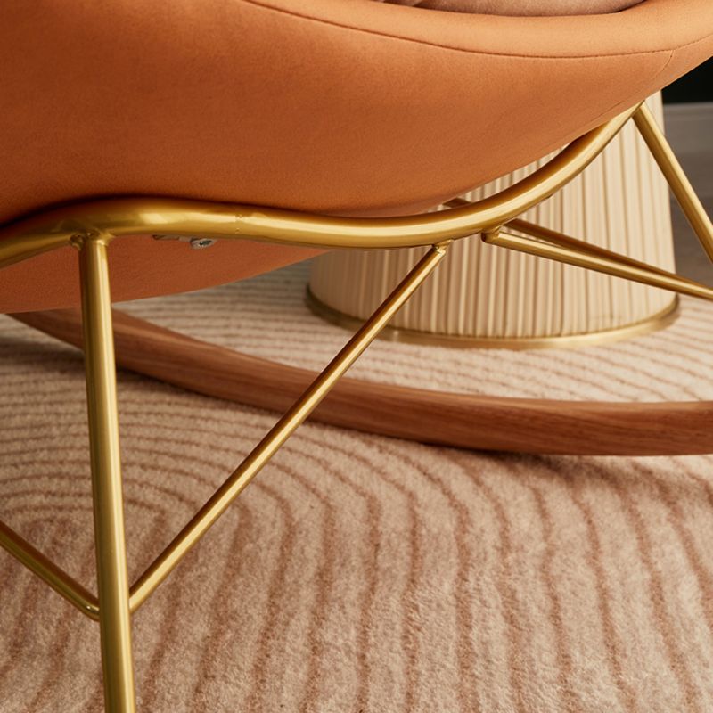 Glam Style Rocking Chair Upholstered Tufted Rocker Chair with Legs