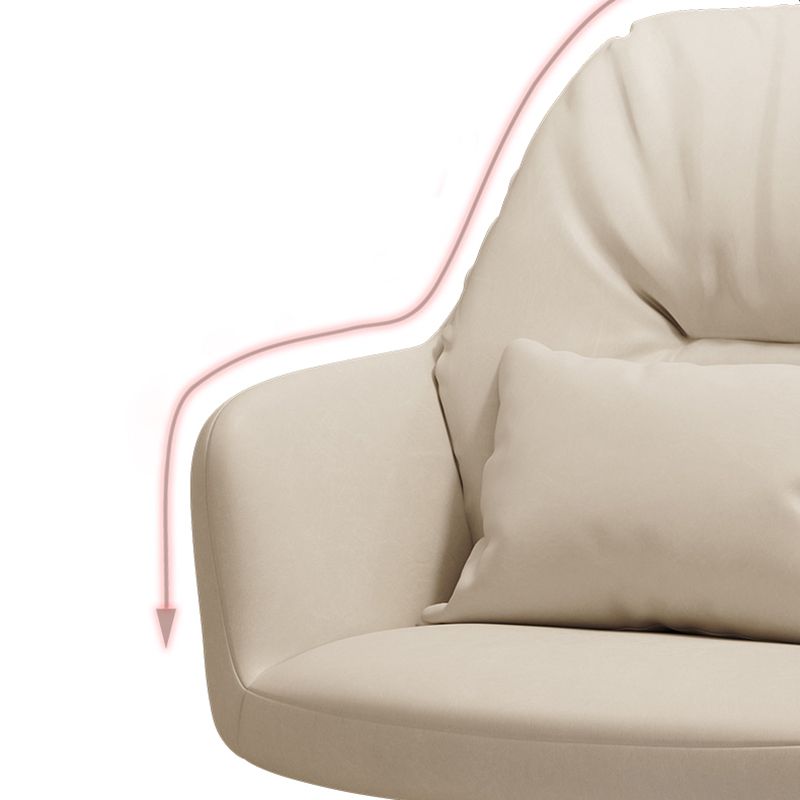 Faux Leather Desk Chair Contemporary Pillow Included Office Chair with Wheels