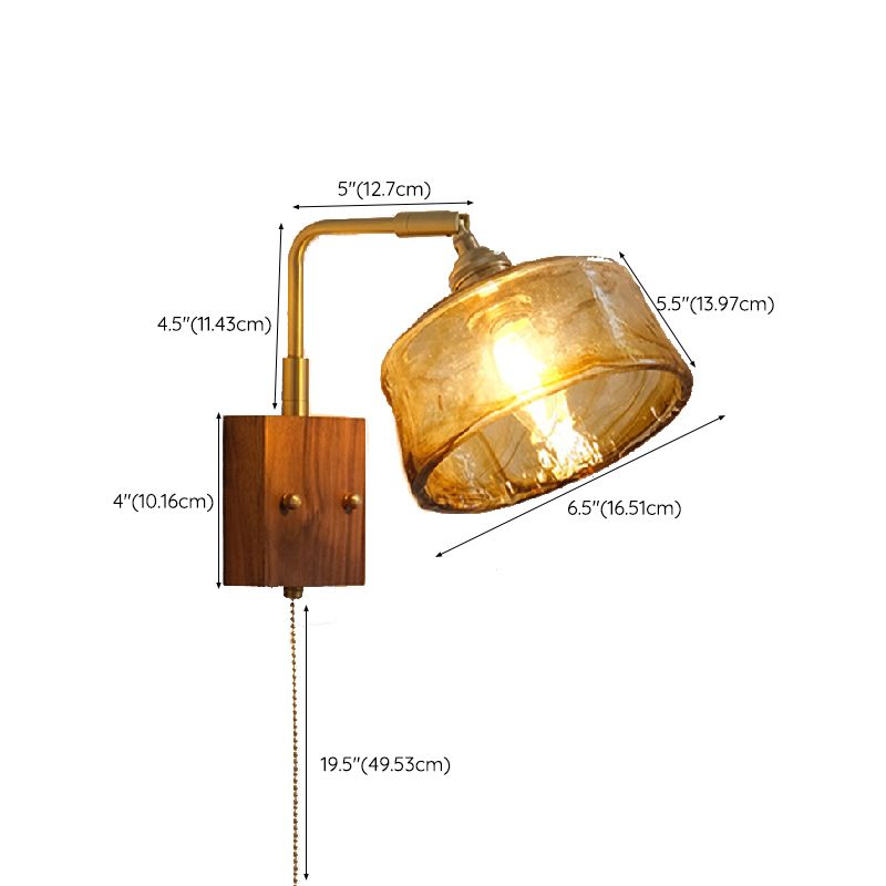 Contemporary Wall Sconce Armed Sconce Lighting with Glass for Bedroom