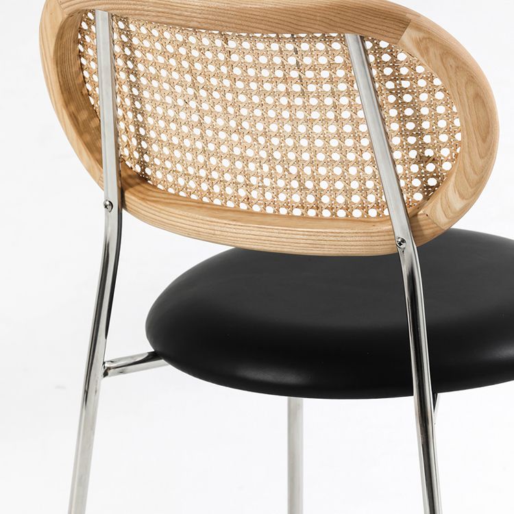 Modern Style PU Leather Side Chair Open Back Dining Side Chair for Dining Room