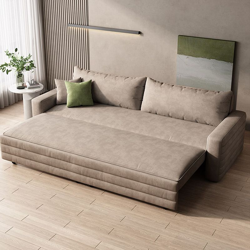 Modern & Contemporary Removable Cushions Fabric Sleeper Sofa in Grey