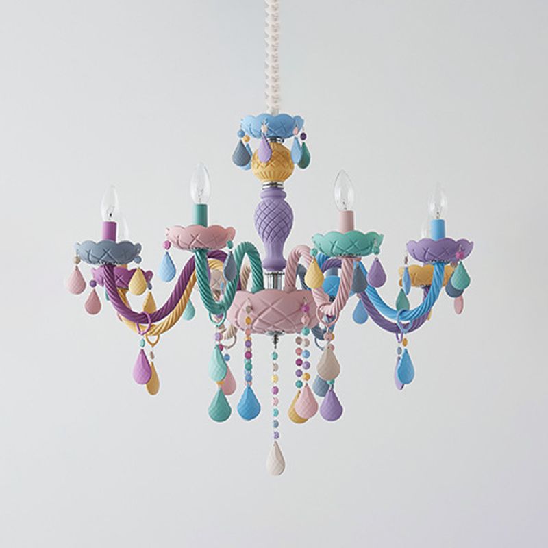 Lamaron lampade a candela del lampadario in metallo multicolore lampada sospesa per soggiorno