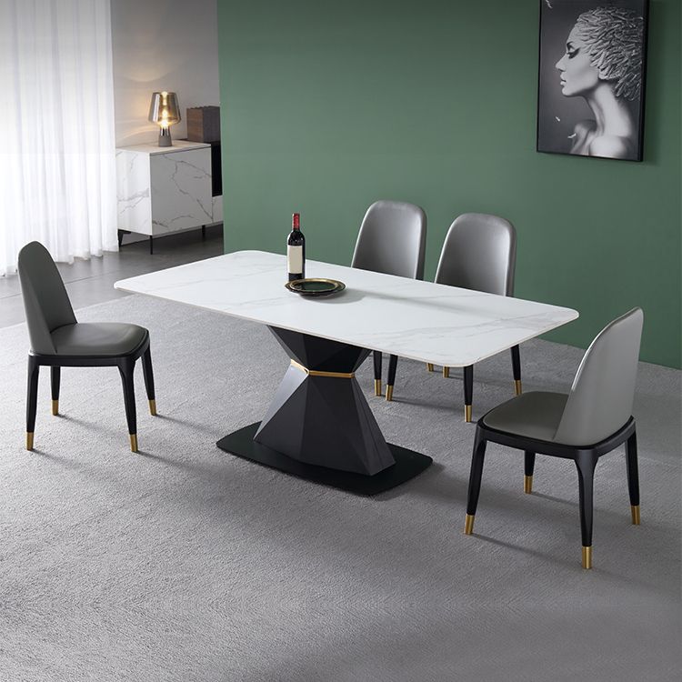 White Stone Top Dinette Set 1/4/5 Pieces Modern Indoor Dining Table Set