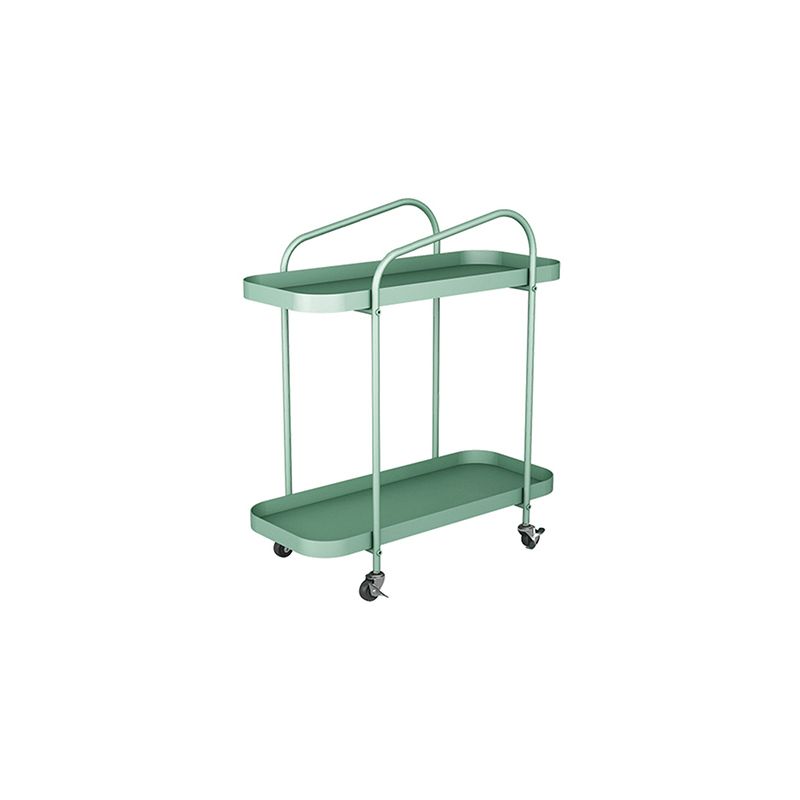 25.2" Tall Metal Side Table Shelf Included End Table with Casters