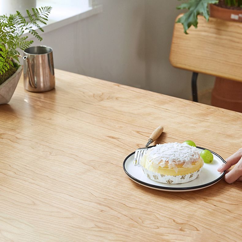 Rechteck für Freizeitstil Esstisch Holzfarbe fester Tisch mit massivem Holz