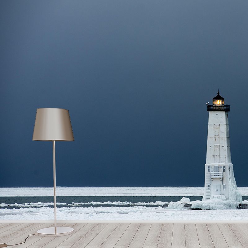 Soft Color Stain Resistant Beacon Mural Decal Modern Style Nautical Wall Decor for Bathroom