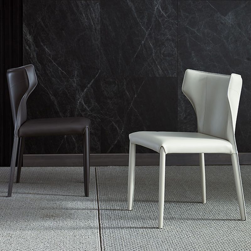 Designer Style Hotel Wingback Chair Leather Matte Finish Dining Chair