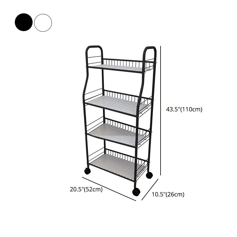 Industrial Style Steel Bookshelf Open Shelf Bookcase with Caster Wheels