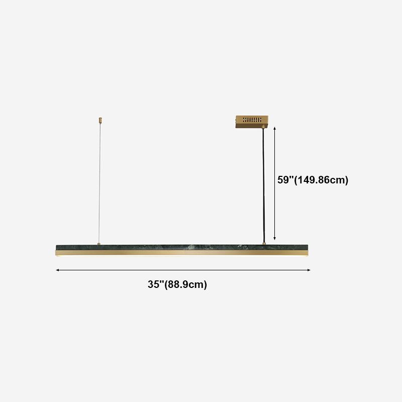 Modern Style Linear Shape Island Light Metal 1 Light Island Lighting in Gold