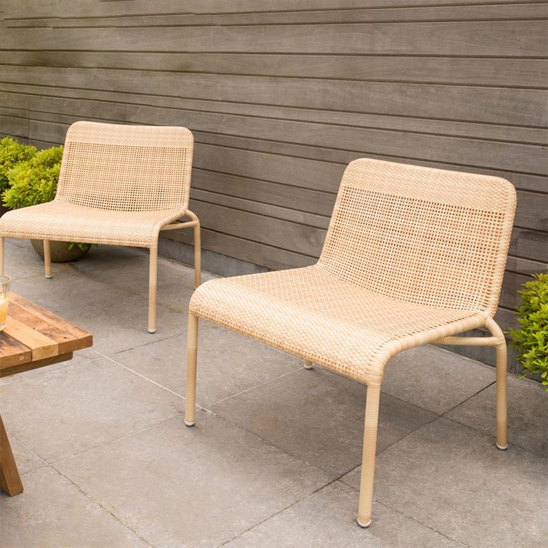 27" Wide Tropical Side Chair Rattan Armless Dining Side Chair