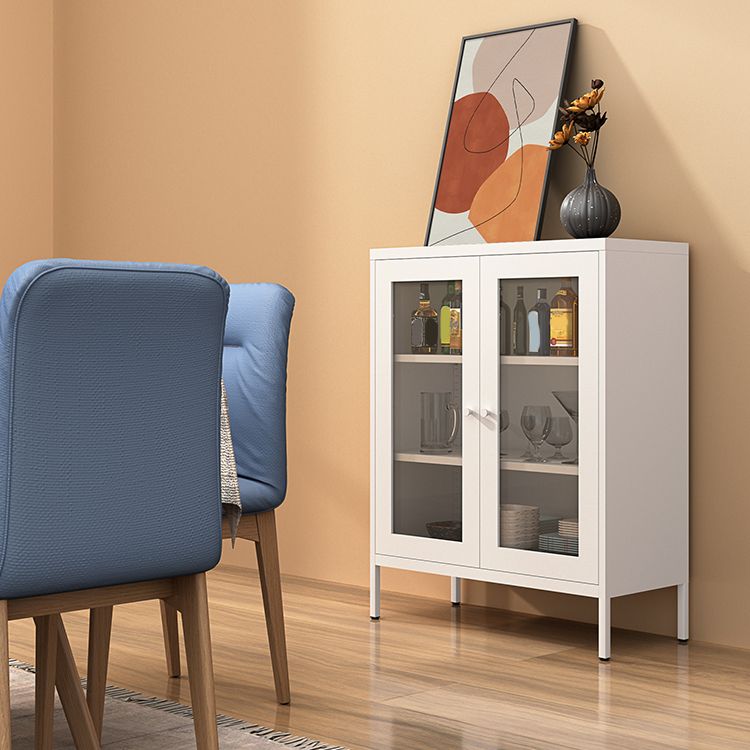 Libreria standard verticale in acciaio scandinavo con porta di vetro tempestiva chiara