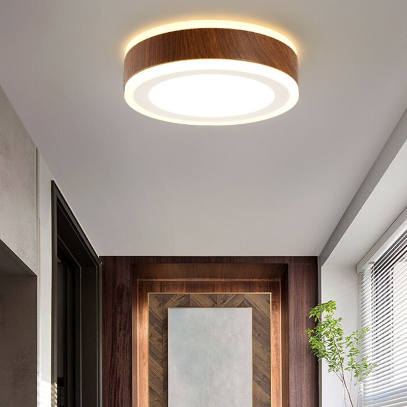 Modern Metal Flush Mount Circle Shape Ceiling Light with Acrylic Shade for Passage