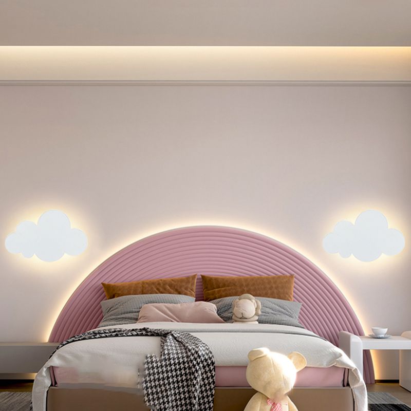 Modernist Wall Sconce Cloud Wall Light Fixture in White for Bedroom