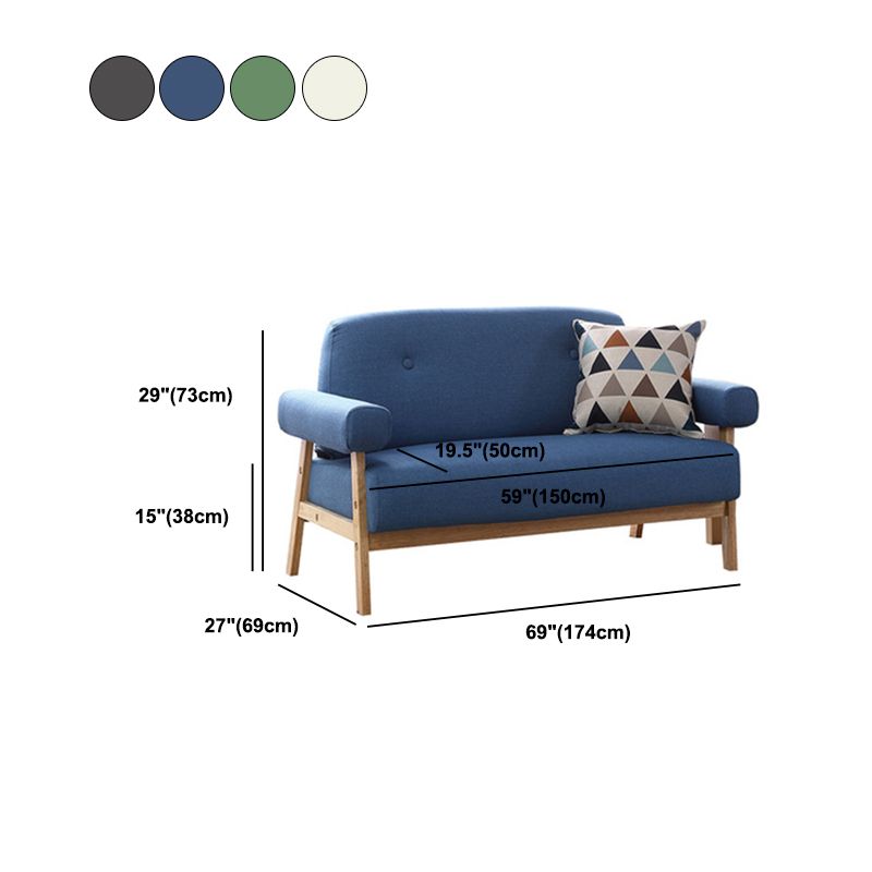 Standard Pillow Top Arm Sofa Linen Contemporary Sofa for Living Room