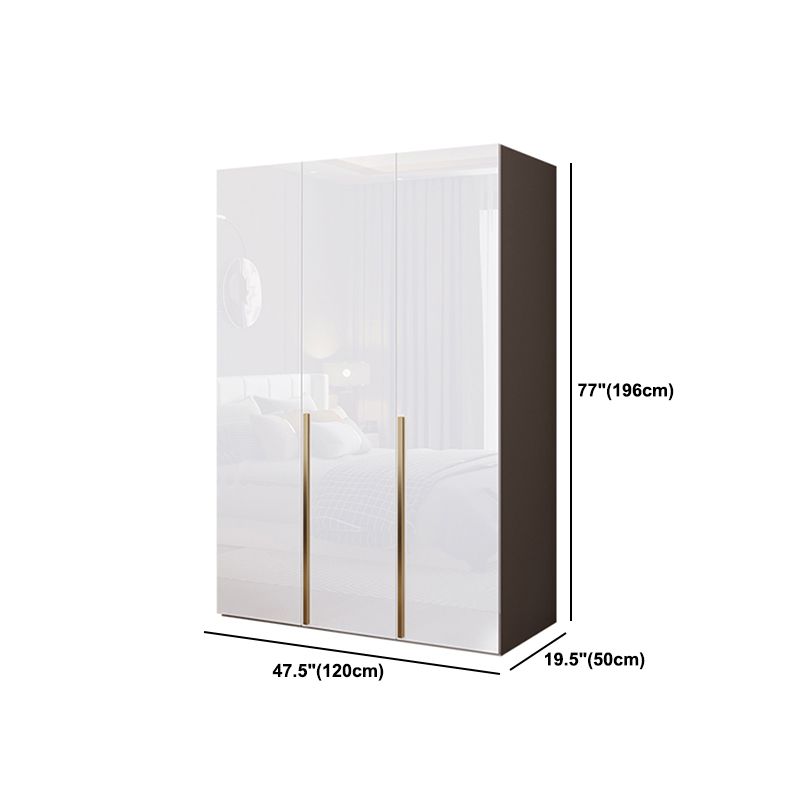 Contemporary Wooden Wardrobe White Colour Soft Close Door Wardrobe Closet