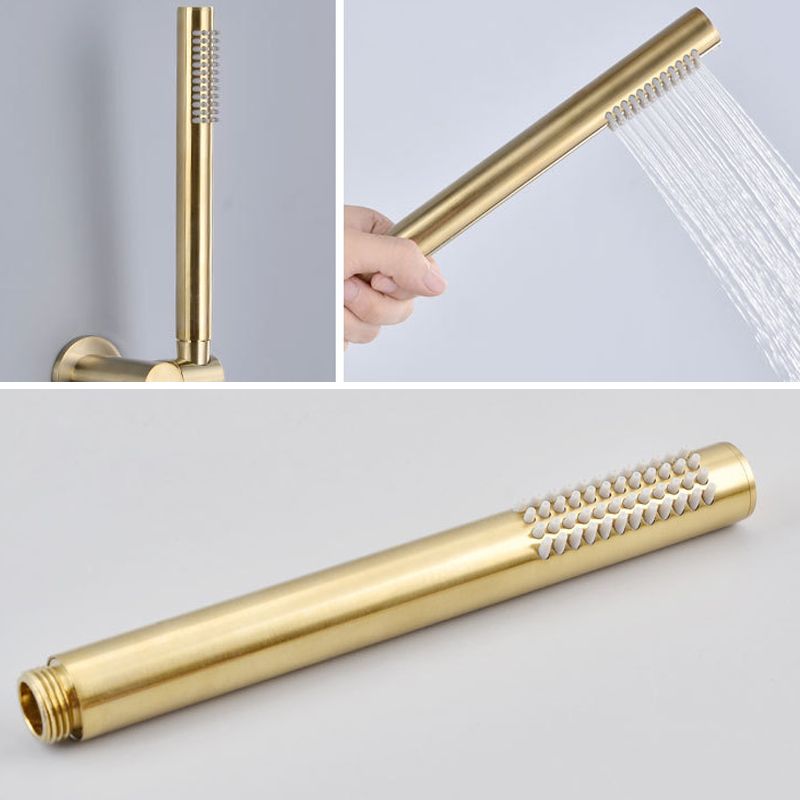 Cold and Hot Wall Mounted Bathtub Faucet Gold Finish Tub Faucet with Shower Head