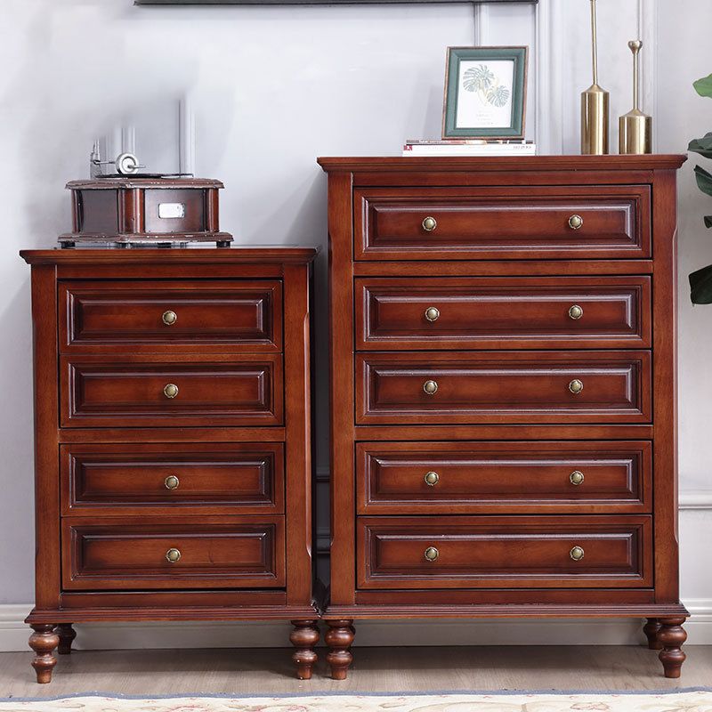 Mid Century Modern Brown Accent Chest Rubberwood 4/5/6 - Drawer Chest
