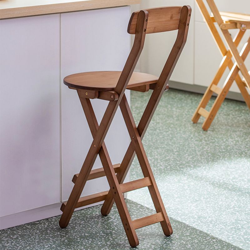 Contemporary Dining Stools Low Back Folding Bar Stools with Footrest