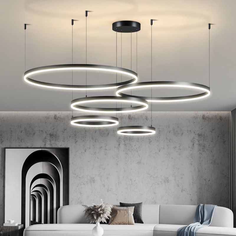 Unique Shape Chandelier Modern Style Metal Multi Light Hanging Lamp for Bedroom