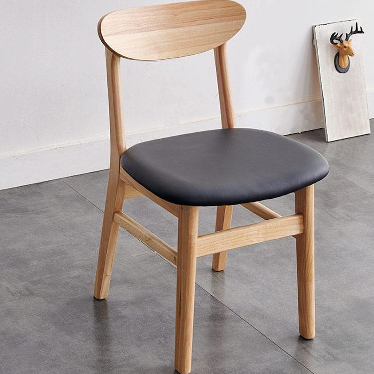 Modern Kitchen Opening Back Dining Side Chair Khaki Wood Dining Side Chair
