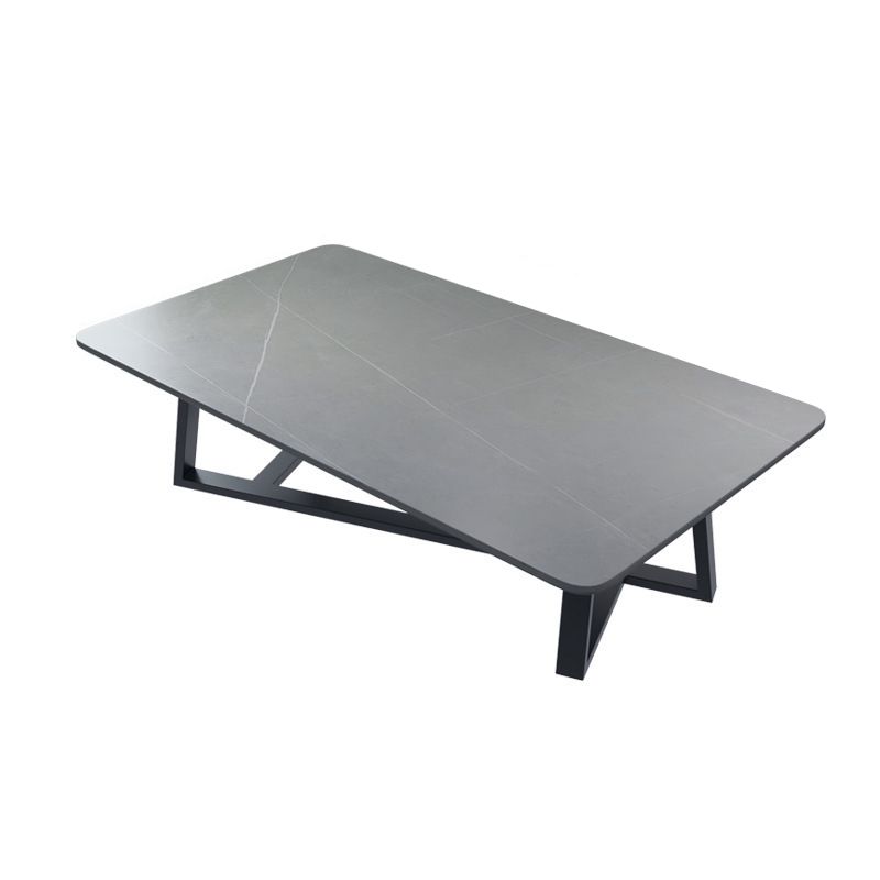 Slate Coffee Table Rectangular Open Shelf Minimalist Coffee Table