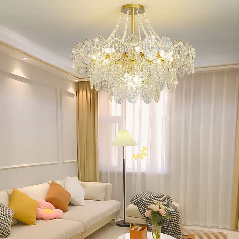 Modern Metal Ceiling Light Geometric Shape Island Lamp with Glass Shade for Bedroom