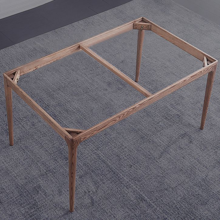 Sintered Stone Grey Dining Table Mid-Century Modern 4 Legs Table for Dining Room