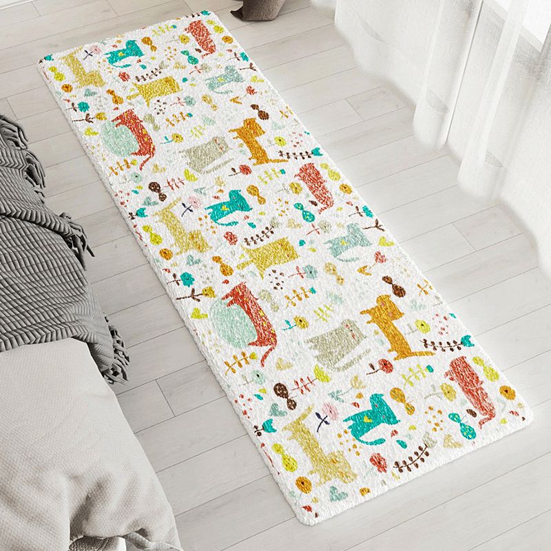 Modern Fairy Tale Rug Multi Color Blended Carpet Pet Friendly Easy Care Washable Indoor Rug for Bedroom
