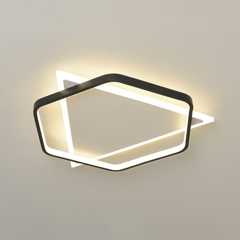 Plafonnier LED géométrique concis moderne en fer forgé avec abat-jour en acrylique