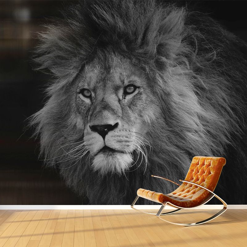 Ferocious Animal Lion Mural Decal Customized Contemporary Wall Covering