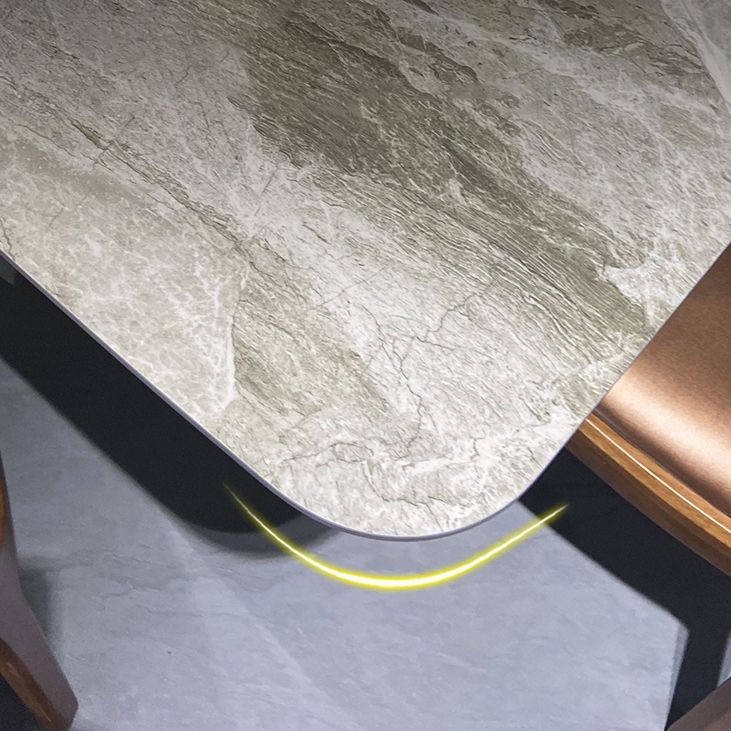 Modern Dining Room Sintered Stone Table with Metal Base Rectangle Dining Table for Restaurant