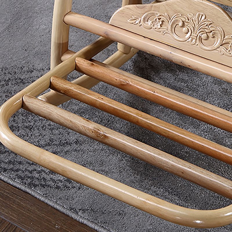 Traditional Rocking Chair Wicker Solid Color Built-in Armrest Indoor Rocking Chair