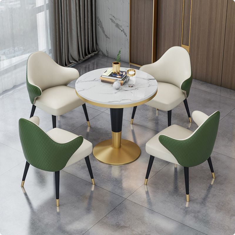 Modern Round Dining Table Set 1/4/5 Pieces Dining Set with Padded Chairs