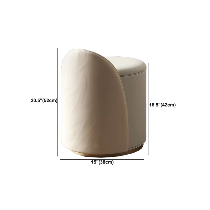 Beige 3/4-Drawers Dressing Table Faux Leather Make-up Vanity Desk