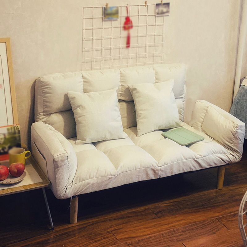 Square Arm Sofa Reclining 48.43" Biscuit Back Linen Loveseat
